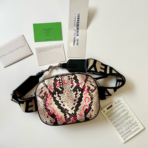 Stella McCartney Convertible Studded Faux Snake-Effect Leather Belt Bag NWT - Picture 8 of 8